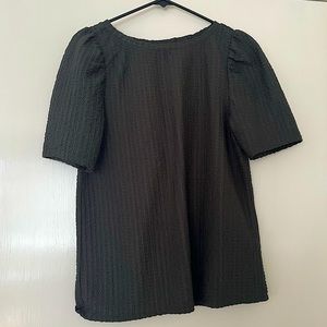 Loft, green textured top, medium, cute sleeves, perfect office top